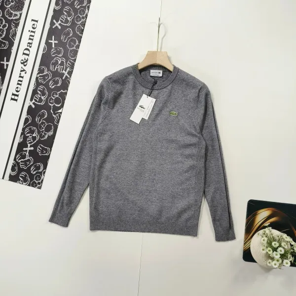 Lacoste Classic Crewneck Knit Sweater Gray - 1