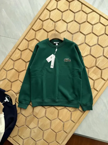 Lacoste Classic Crocodile Embroidered Green Hoodie - 1