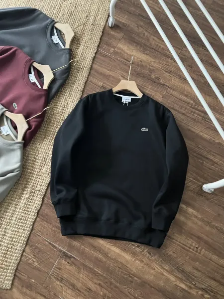 Lacoste Classic Crewneck Sweatshirt Black Hoodie - 1