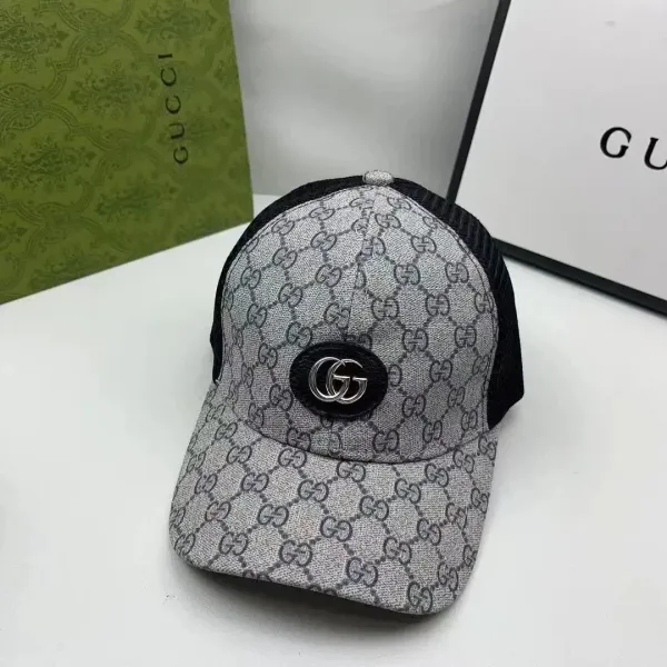 Gucci GG Marmont Monogram Baseball Cap Gray - 1