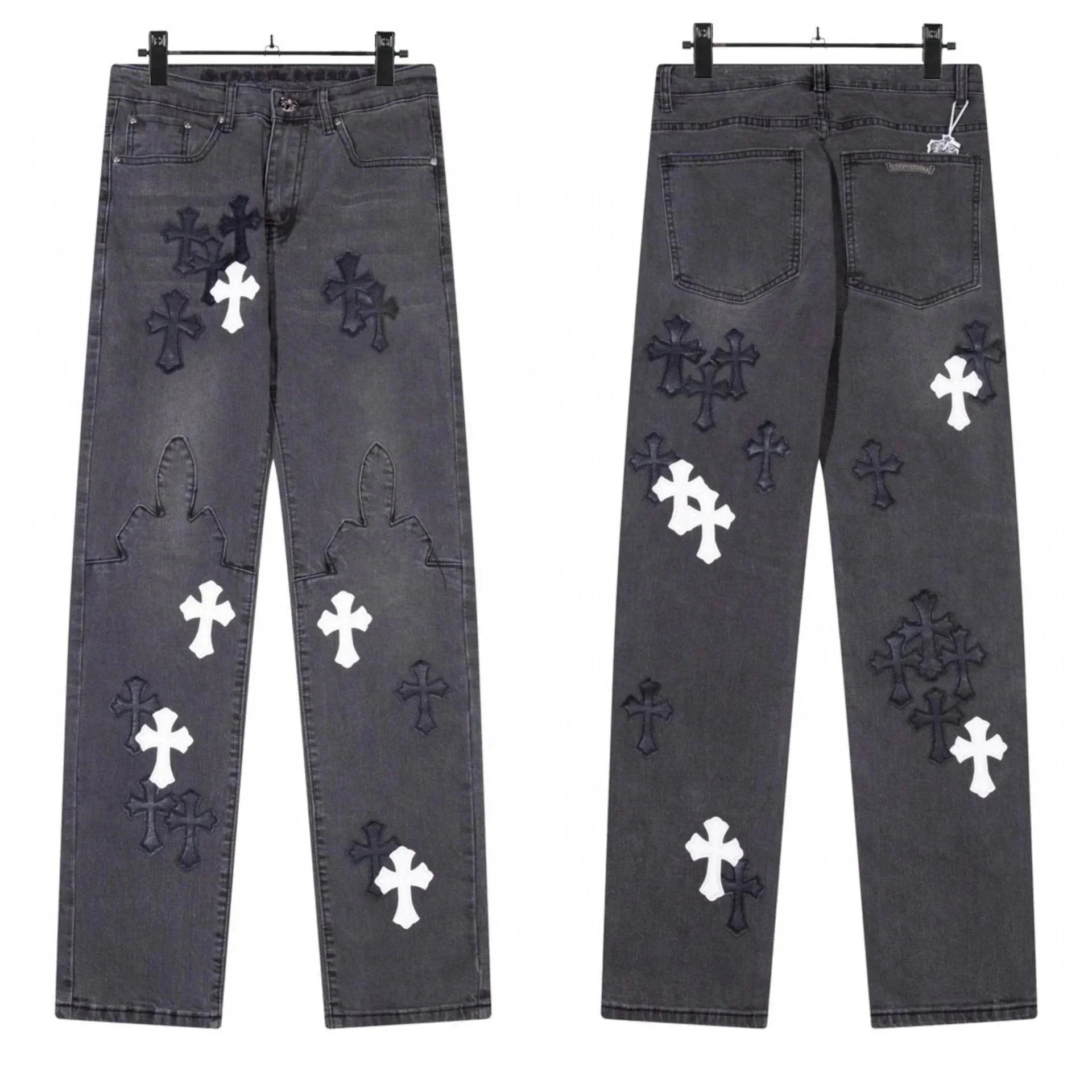 Chrome Hearts Cross-Embroidered White Jeans - 6