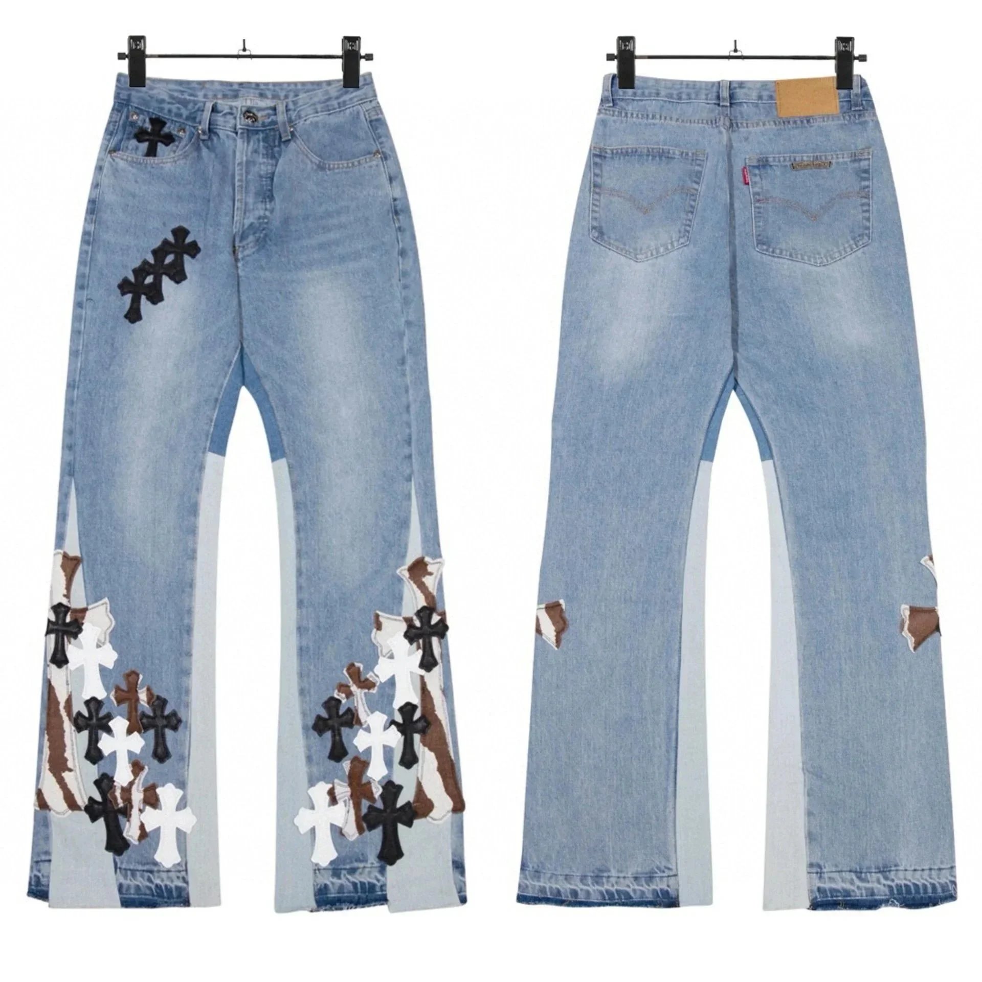 Chrome Hearts Cross-Embroidered White Jeans - 9