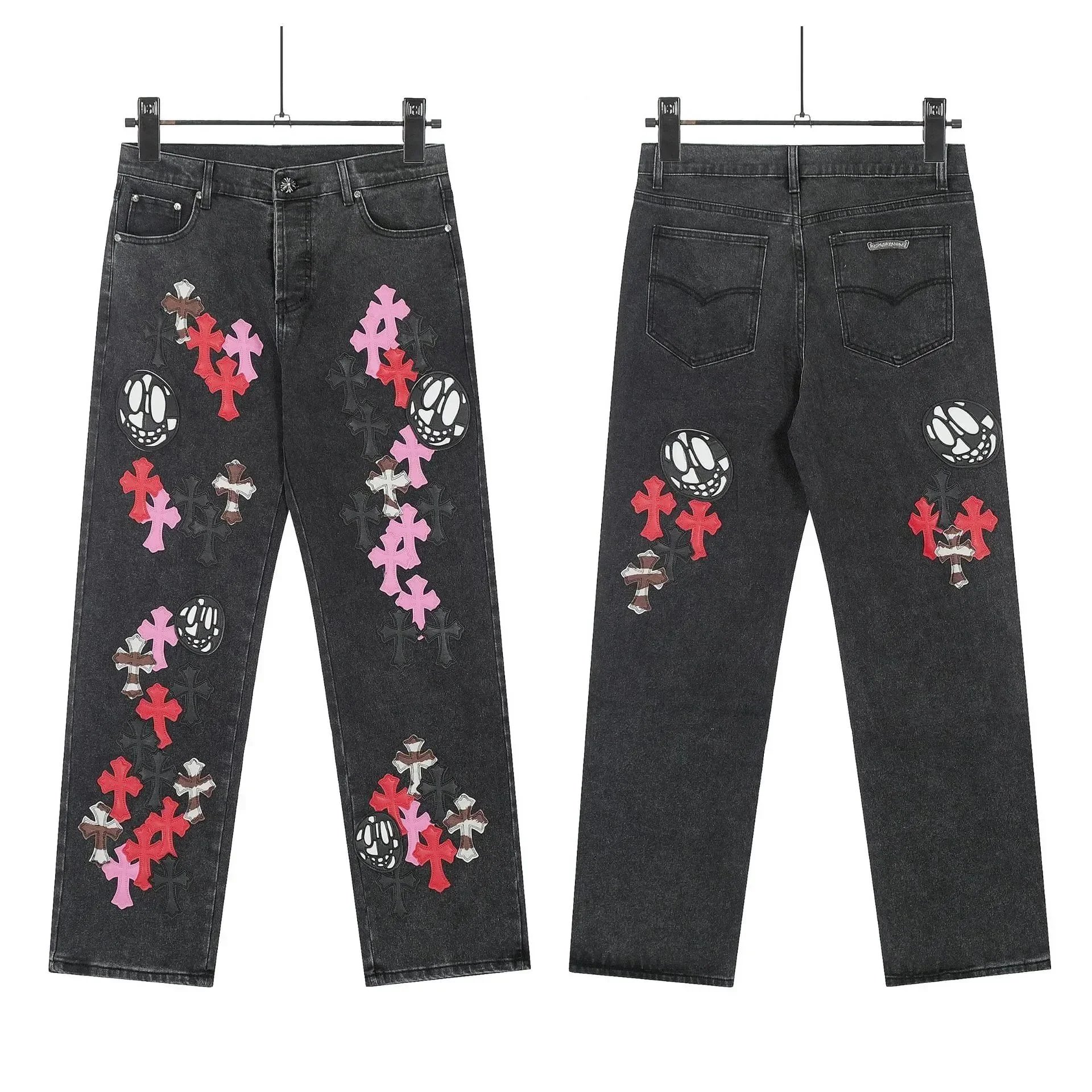 8130三色拼皮黑裤