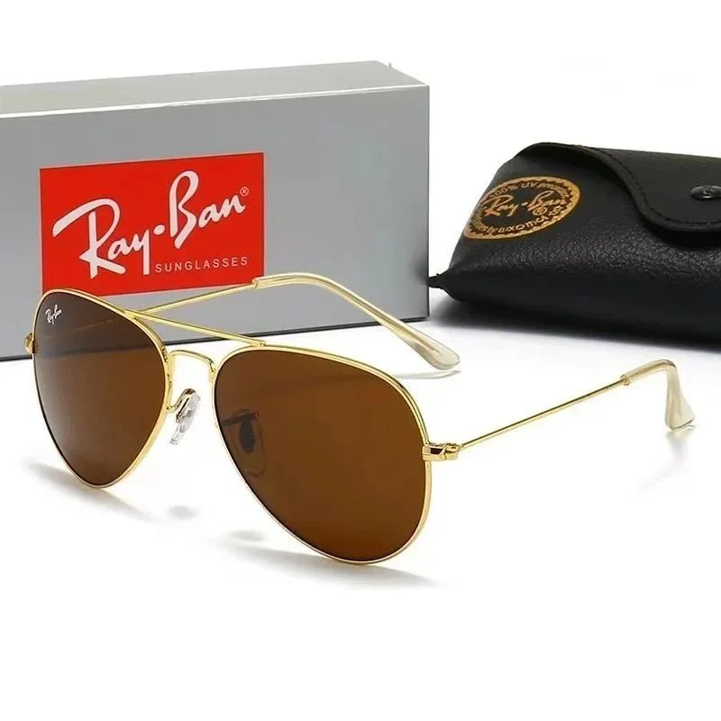 Ray-Ban Aviator Gold Frame Brown Lens Sunglasses - 1