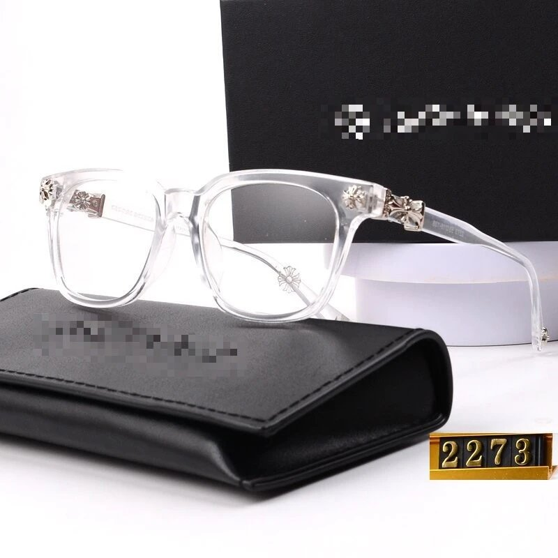 Chrome Hearts Clear Acetate Optical Glasses with Silver Cross Accents