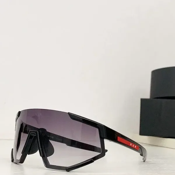 Prada Sport PS 08US Shield Sunglasses Black with Red Detail - 9