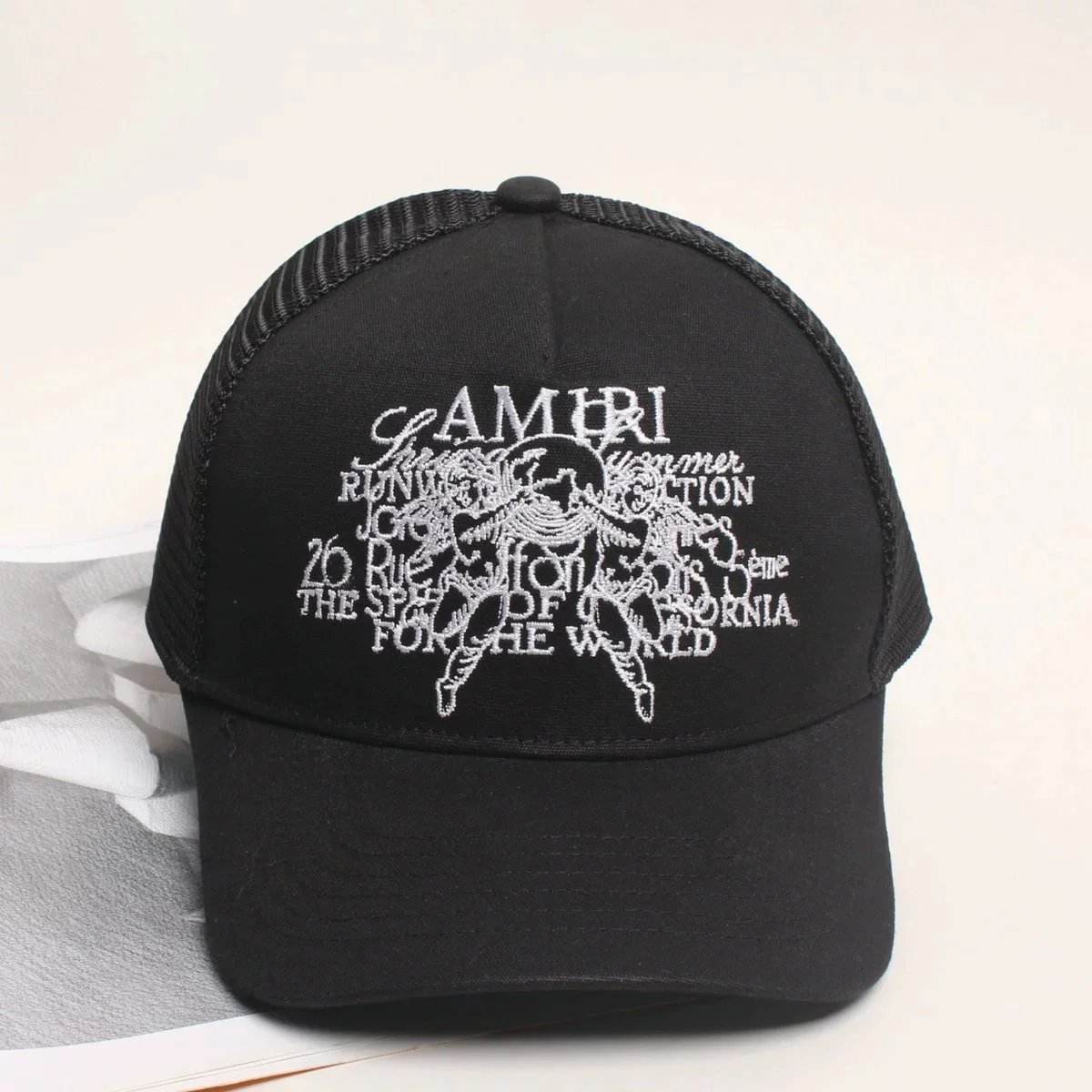 Amiri Arts District Mesh Cap Black Red Brown White Blue Orange - 36