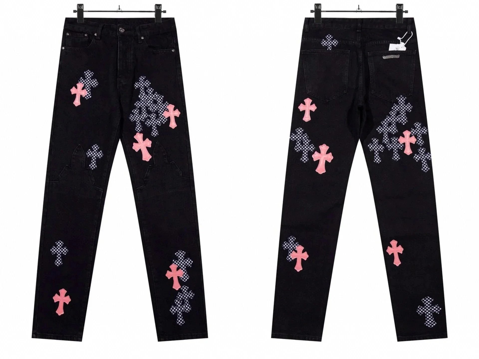 Chrome Hearts Cross-Embroidered White Jeans - 7