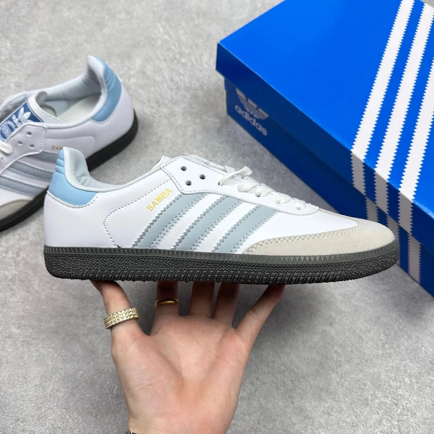 Adidas Samba OG Black/White/Amber Gum Sneakers - 10