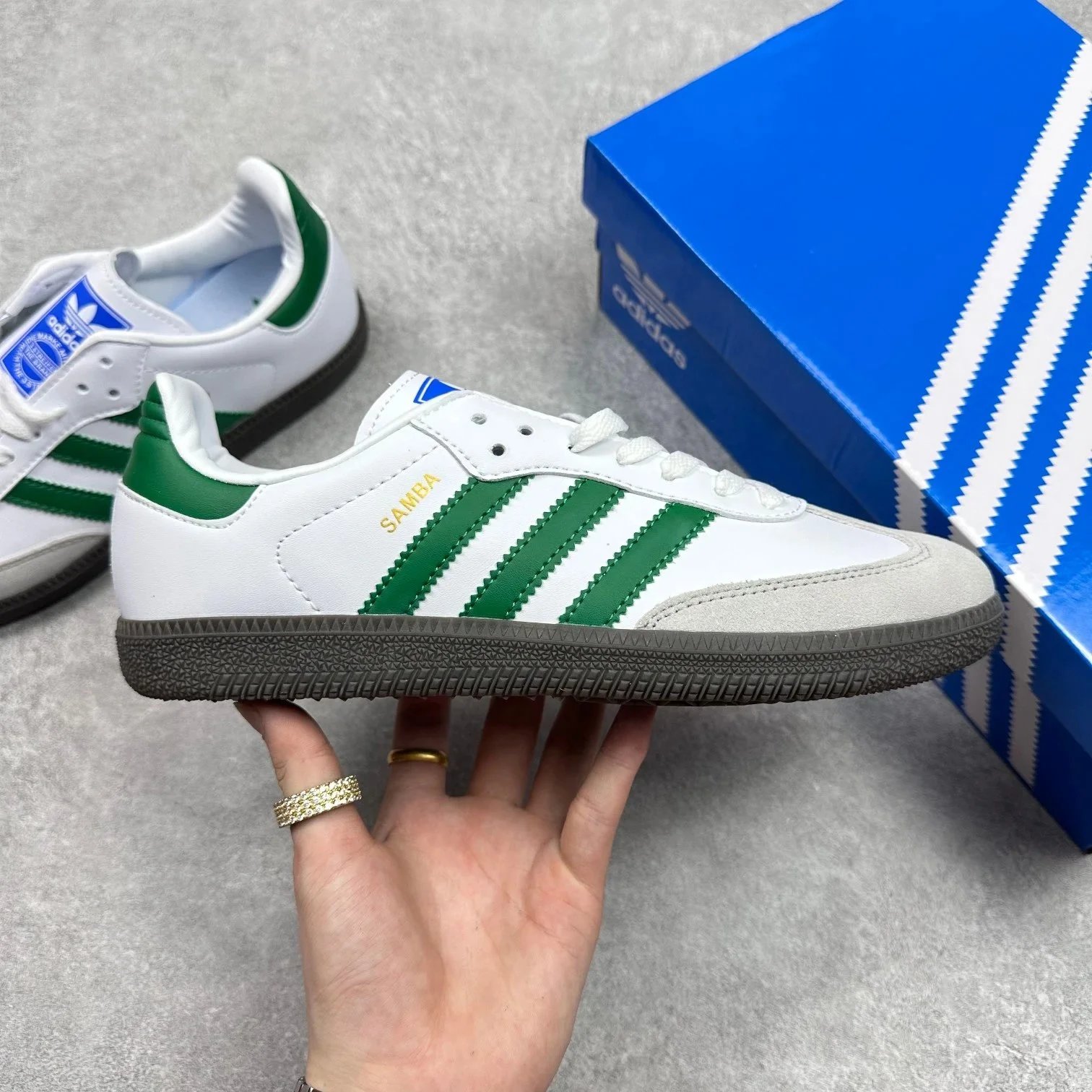 Adidas Samba OG Black/White/Amber Gum Sneakers - 12