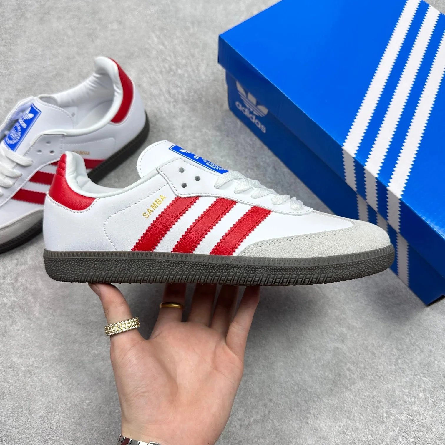 Adidas Samba OG Black/White/Amber Gum Sneakers - 11