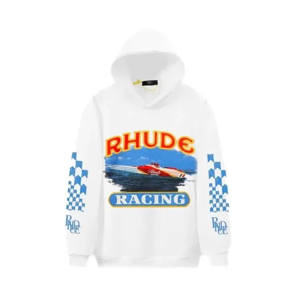 Rhude St. Jean Beach Club Hoodie White - 8