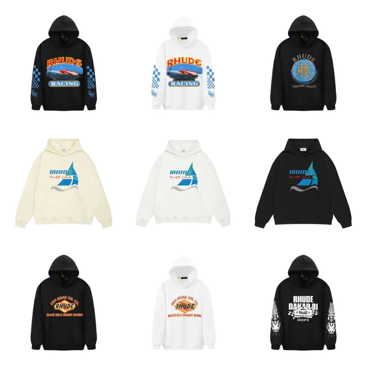 Rhude Racing Yacht Club Dakar Hoodies [39 styles]