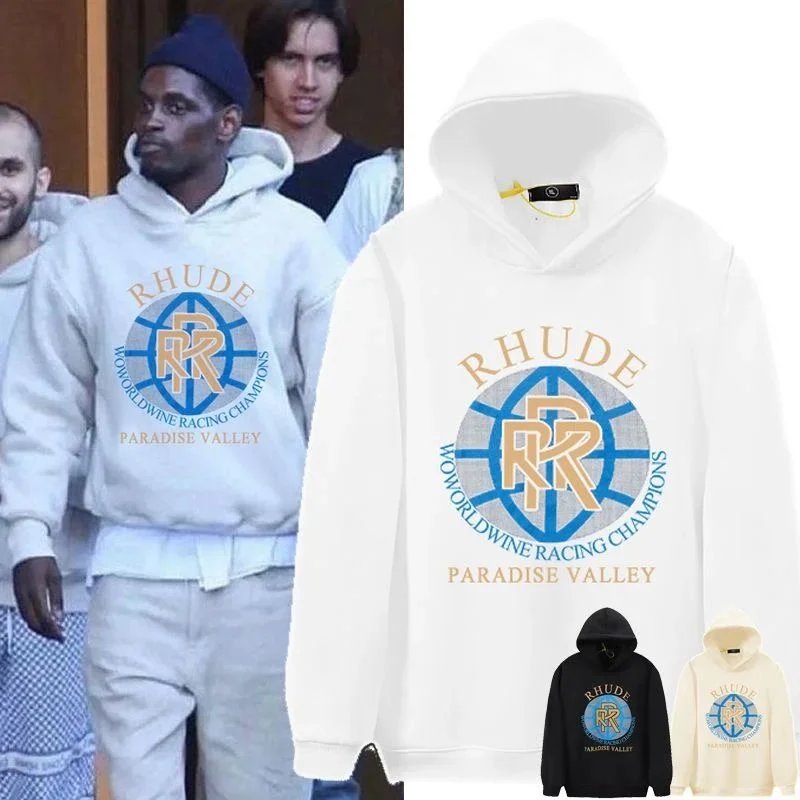 Rhude St. Jean Beach Club Hoodie White - 5