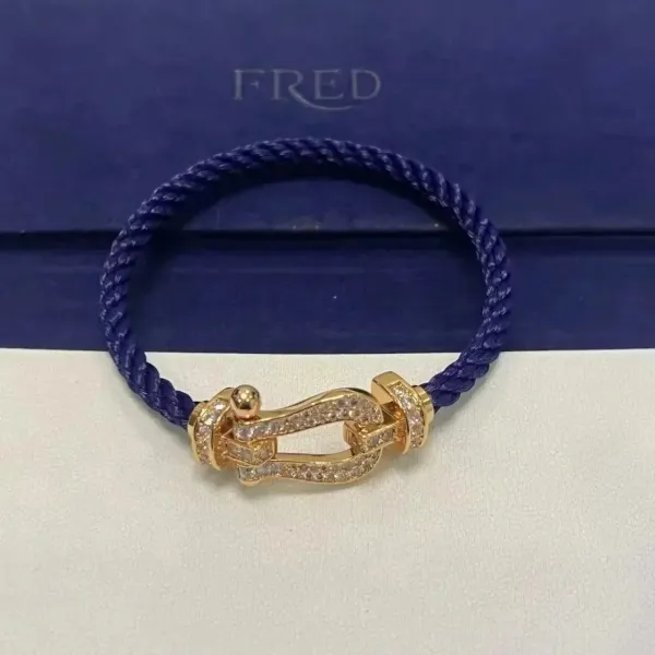 Fred Force 10 Blue Cord Bracelet with Diamond-Set Gold Clasp - 1