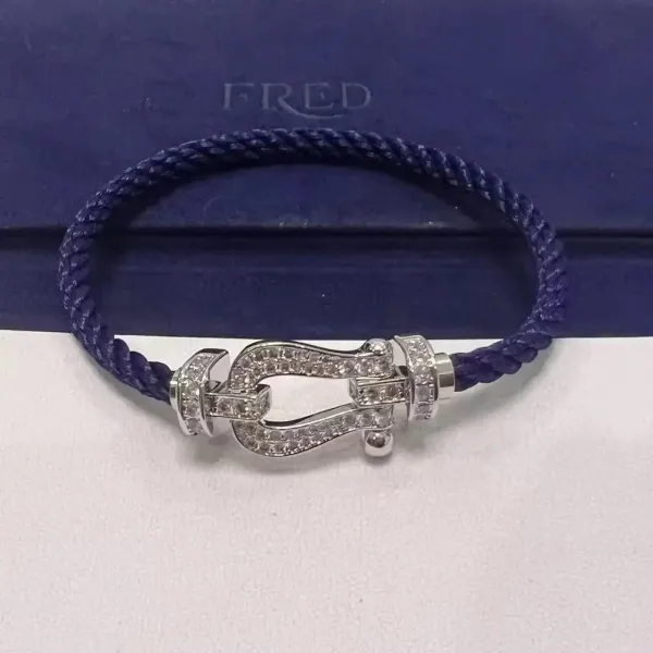 Fred Force 10 Blue Cord Bracelet with Pavé Diamonds - 1