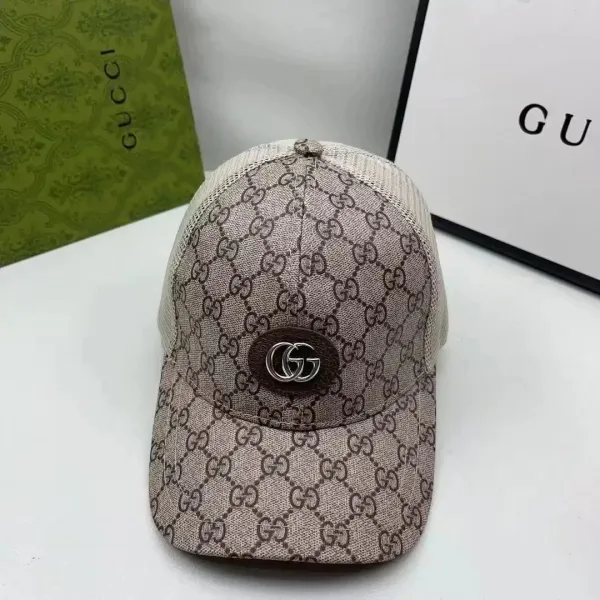 Gucci GG Monogram Mesh Baseball Cap Beige - 1