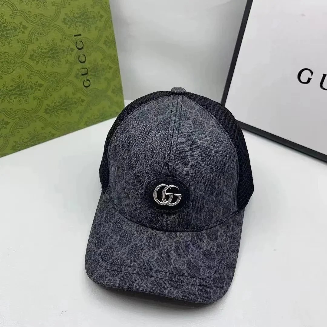 Gucci GG Monogram Mesh Baseball Cap Black - 1