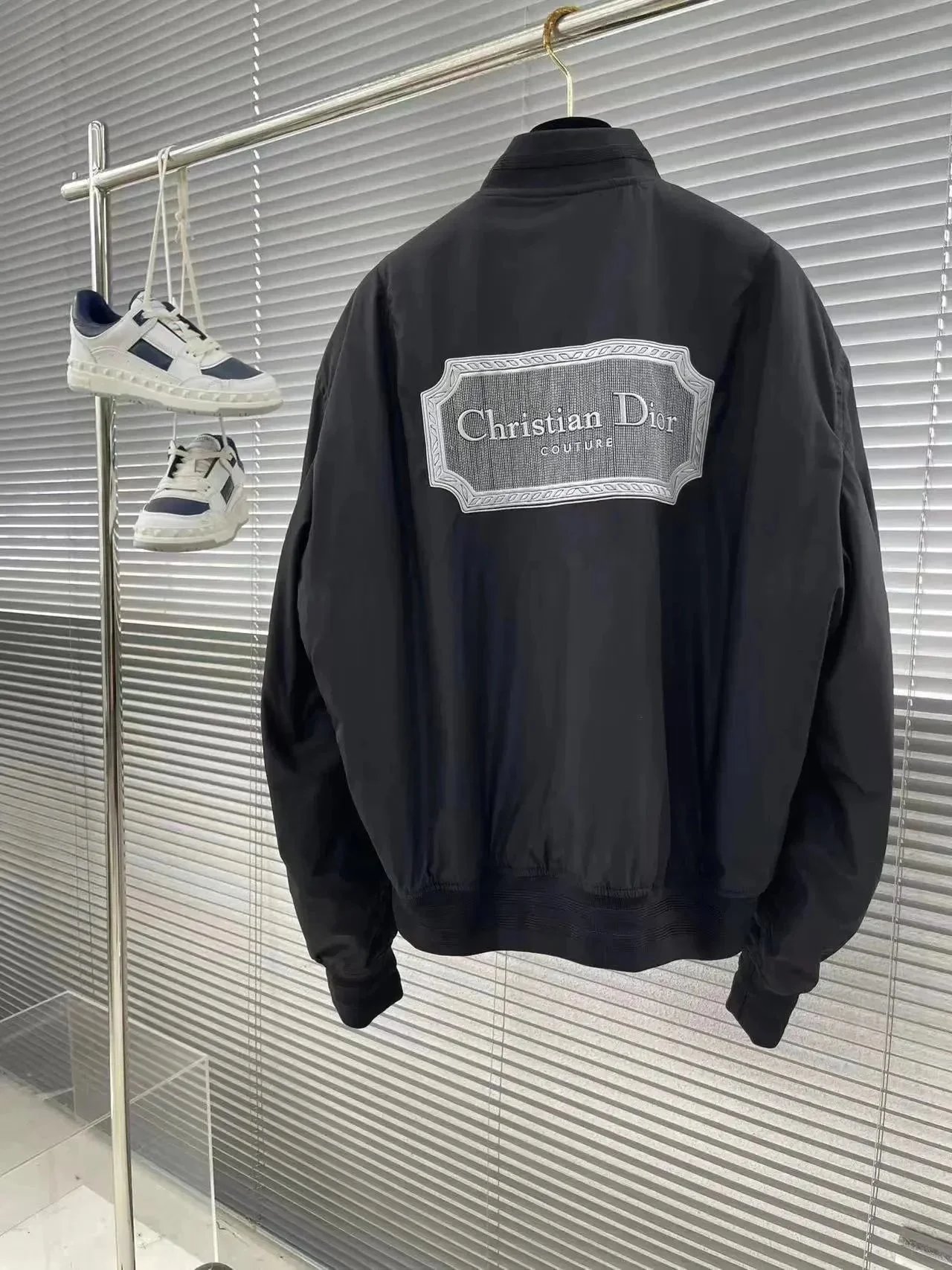 Dior Men's Couture Logo Bomber Jacket Black - 1