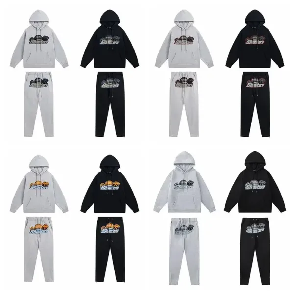 Traphstar Logo Hoodie and Sweatpants Set Gray Casual-Set - 4