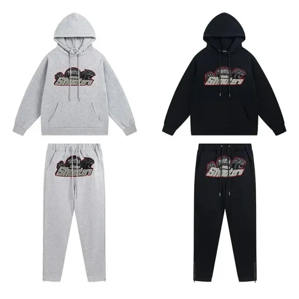 Traphstar Logo Hoodie and Sweatpants Set Gray Casual-Set - 7