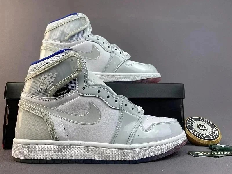 Off-White x Air Jordan 1 High University Blue Sneakers Basketball Shoes - 4