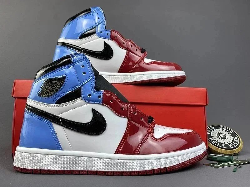 Off-White x Air Jordan 1 High University Blue Sneakers Basketball Shoes - 9