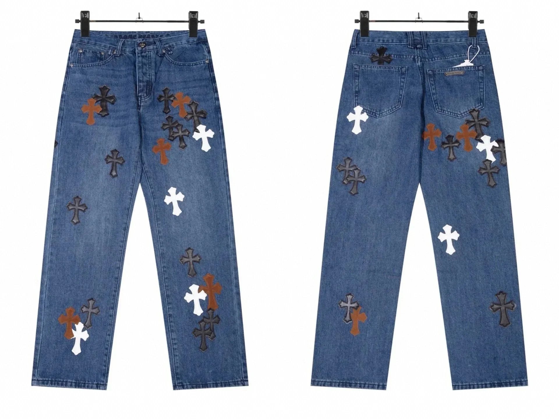 Chrome Hearts Cross-Embroidered White Jeans - 8