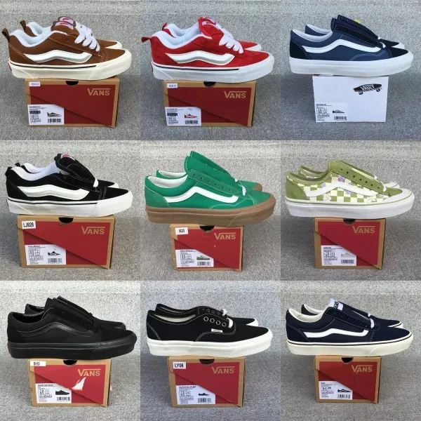 Vans Authentic Off The Wall Orange Canvas Sneakers Skateboard Shoes - 3