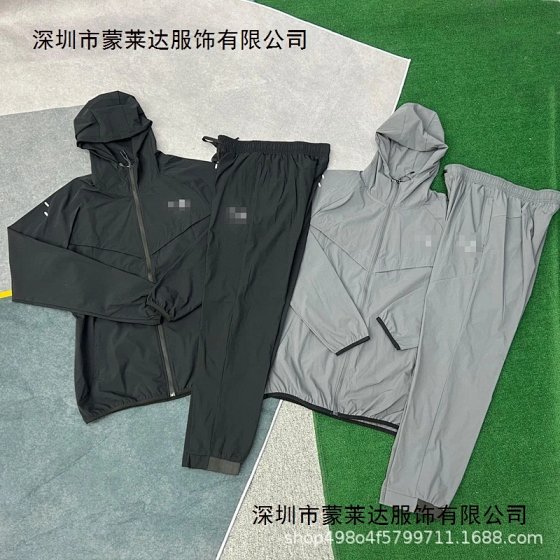 Sports quick drying suit hooded jacket paired with breathable, sweat wicking, quick drying, skin friendly, durable, easy to move, fitness