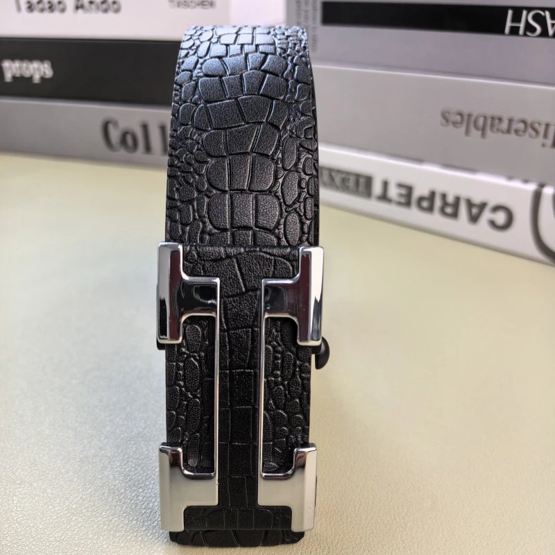 Silver buckle black belt