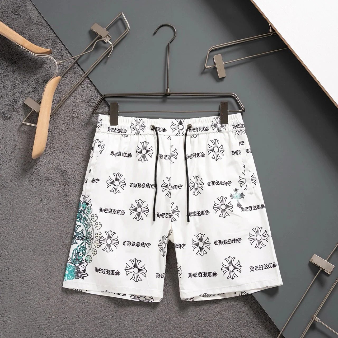 Chrome Hearts Floral Print Nylon Shorts Blue - 8