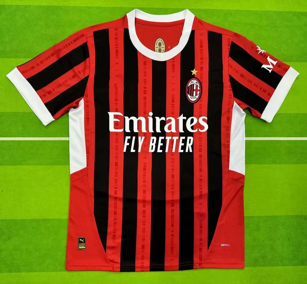 AC Milan x Puma Home Jersey 2023-24 Red Black Striped Jersey