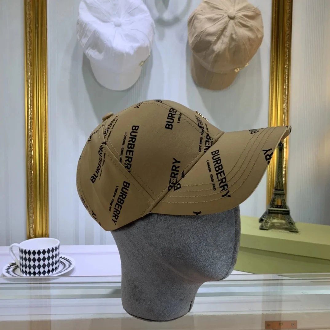 Burberry Monogram Print Baseball Cap Beige - 1