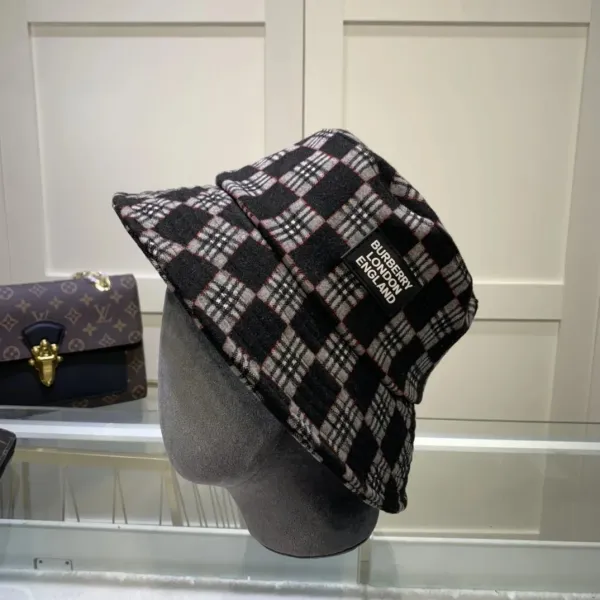 Burberry Classic Check Bucket Hat Black Gray Multicolor - 1