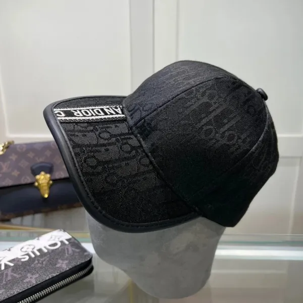 Dior Oblique Monogram Black Baseball Cap - 1
