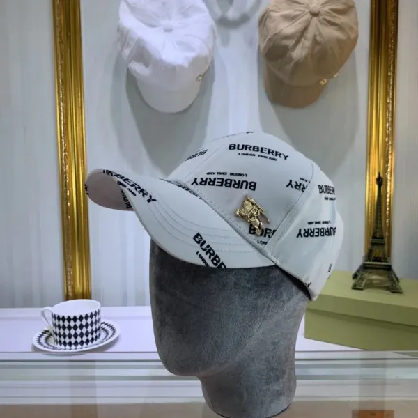 Burberry Logo Print Baseball Cap White - 1