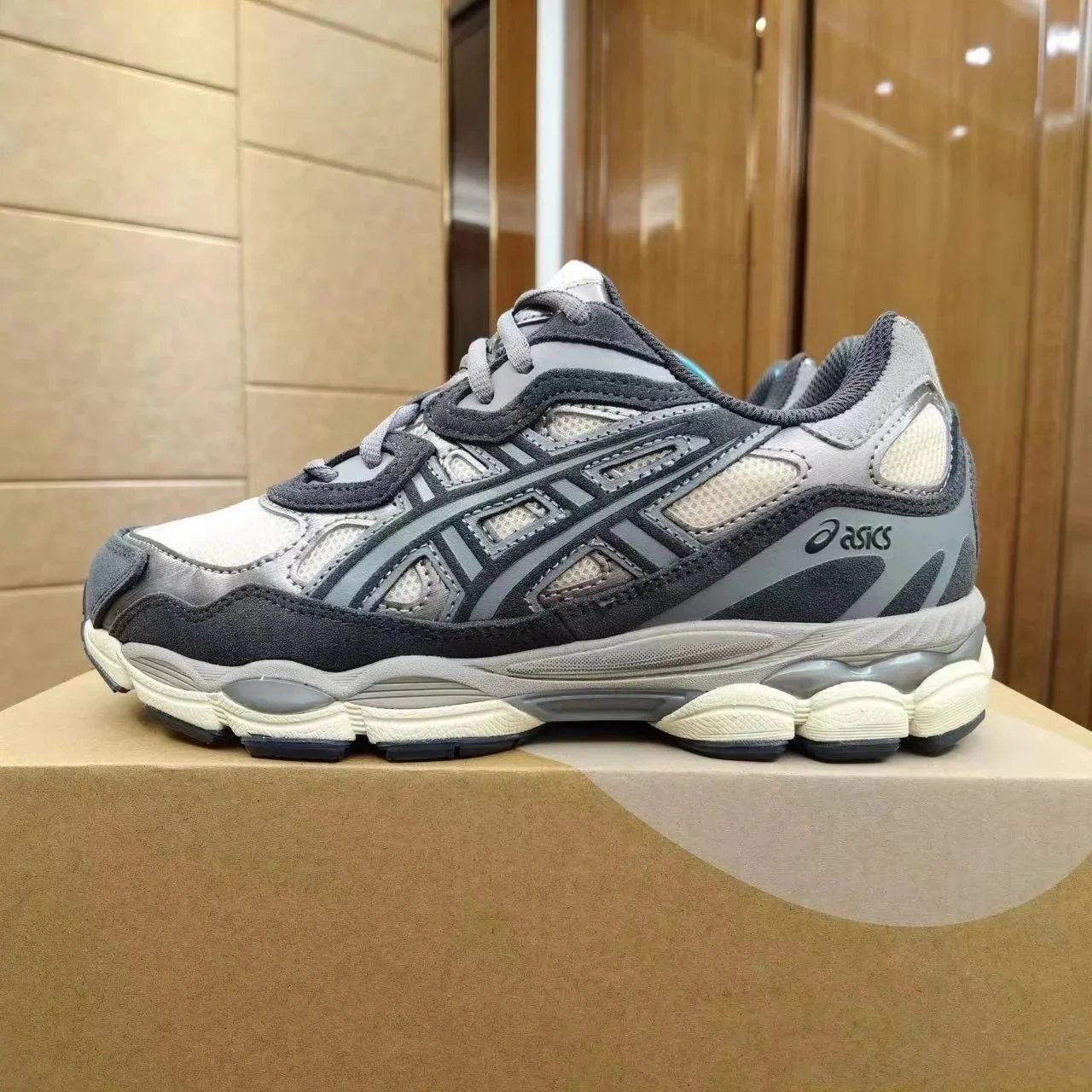 Asics Gel-Kayano 14 Silver Black Yellow Running Shoes - 4