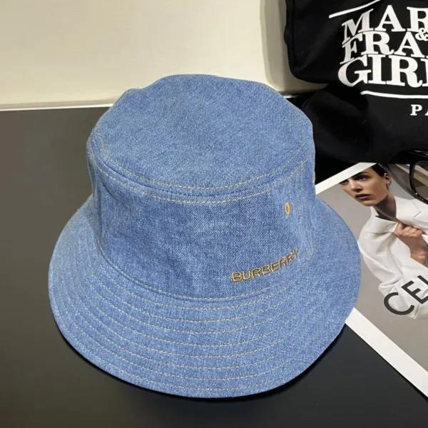 Burberry Denim Bucket Hat Light Blue - 1