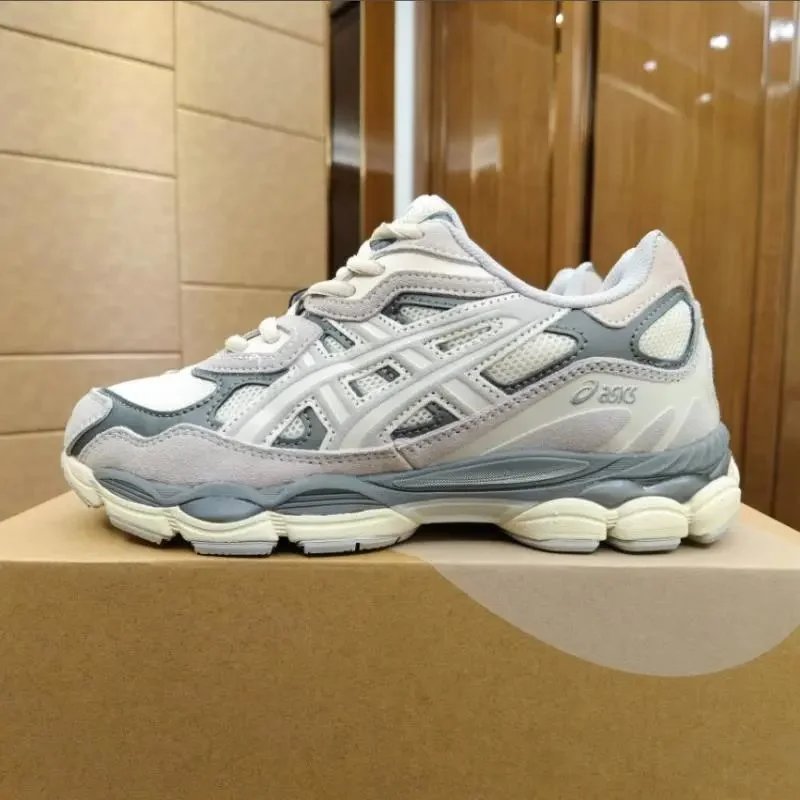 Asics Gel-Kayano 14 Silver Black Yellow Running Shoes - 10