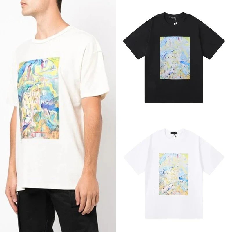 Purple Gang Abstract Print White T-Shirt - 11