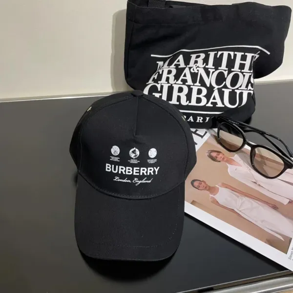 Burberry Logo Patch Baseball Cap Black - 1