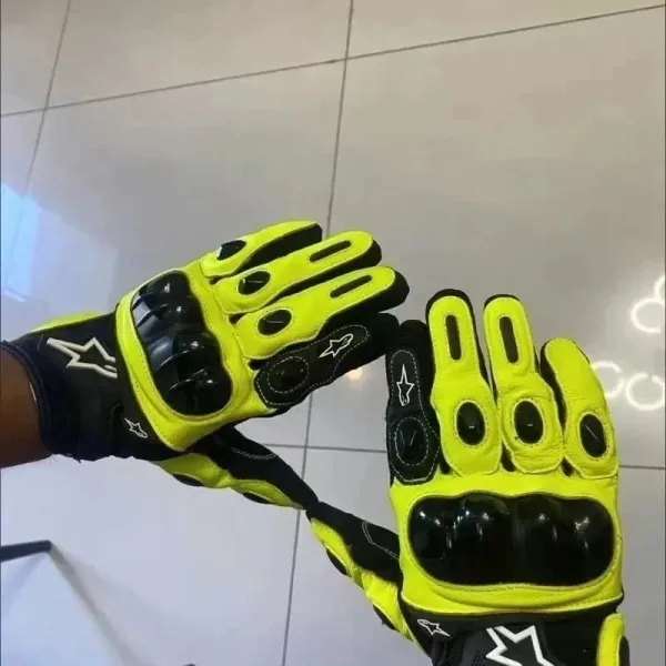 Alpinestars Tech-1 K V3 Neon Yellow Black Racing Gloves - 1
