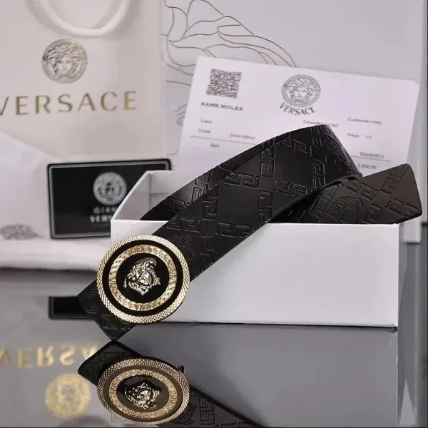 Versace Medusa Head Belt Black Leather - 1