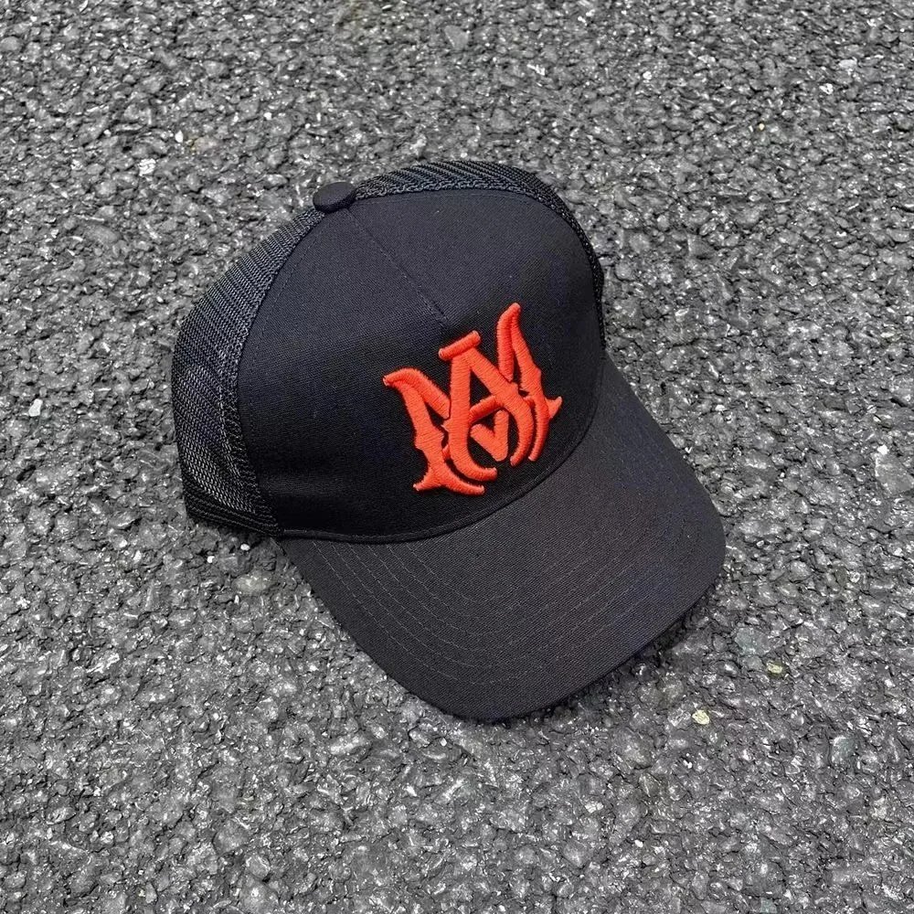 Amiri Logo Embroidered Mesh Back Baseball Cap Black - 3