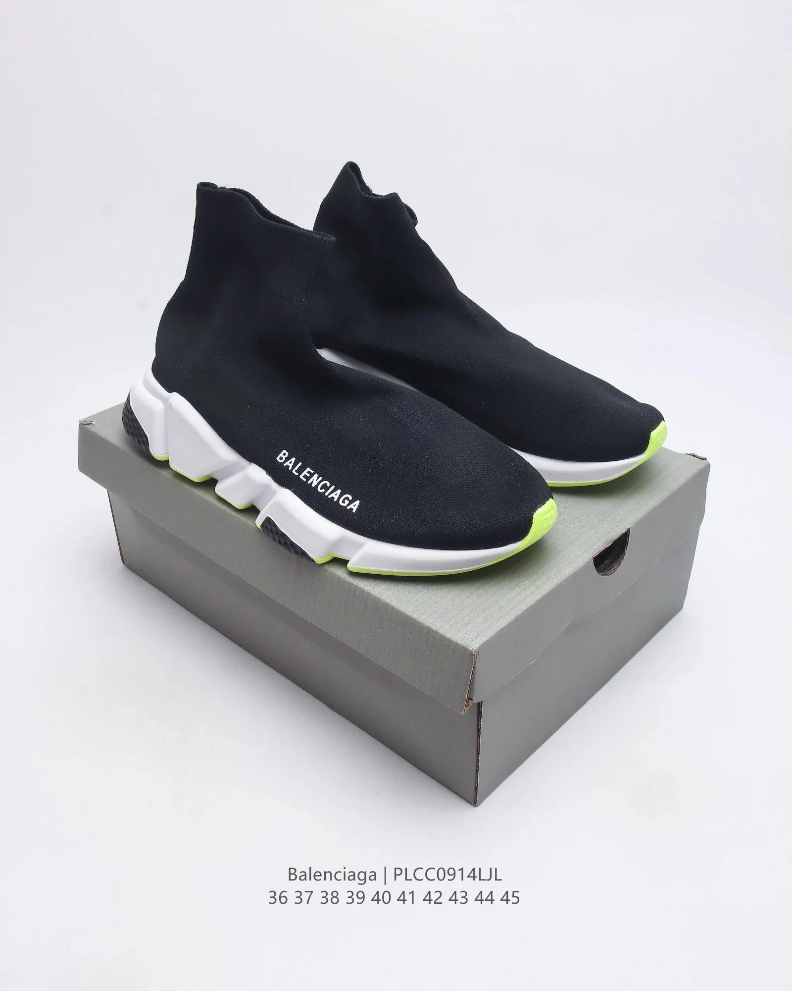 Balenciaga Speed Trainer Black with Blue Sole Sneakers - 9