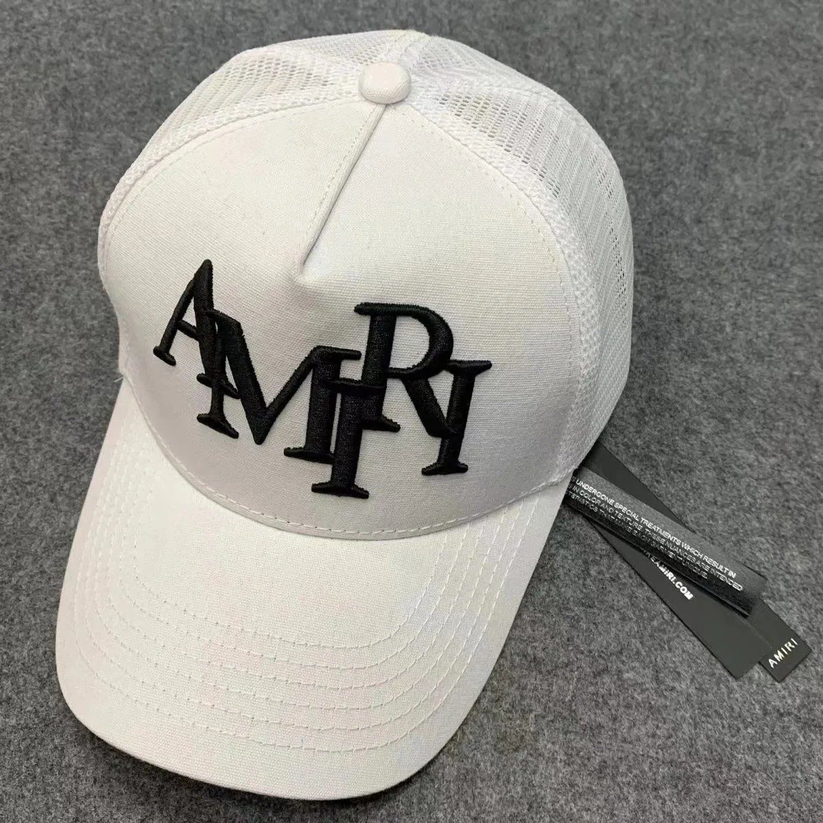 Amiri Logo Embroidered Mesh Back Baseball Cap Black - 4
