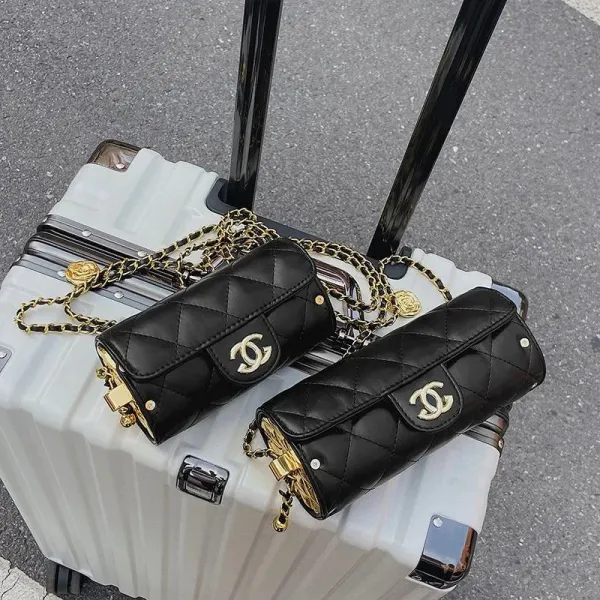 Chanel Mini Flap Bag White Quilted Leather with Gold Chain Strap - 5