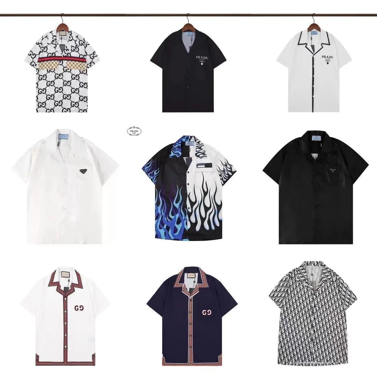 Gucci GG Supreme / Prada Flame / Dior Oblique Short Sleeve Shirts [37 styles]