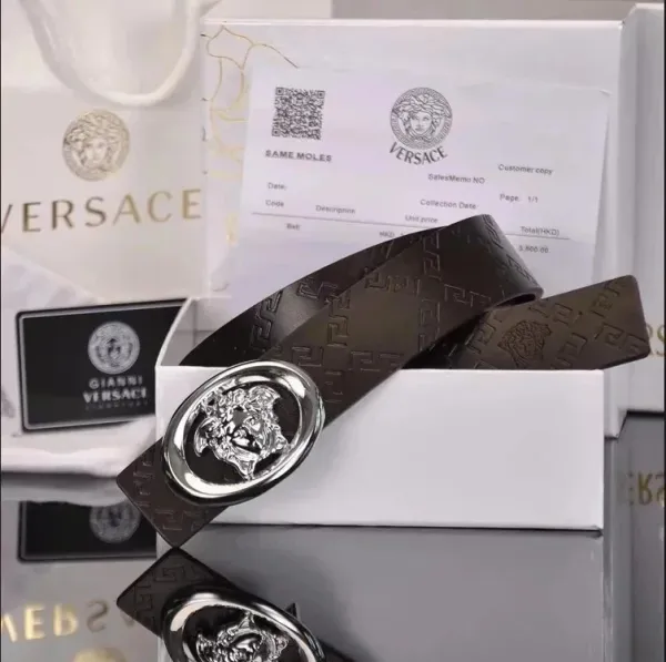 Versace Medusa Head Leather Belt Brown - 1